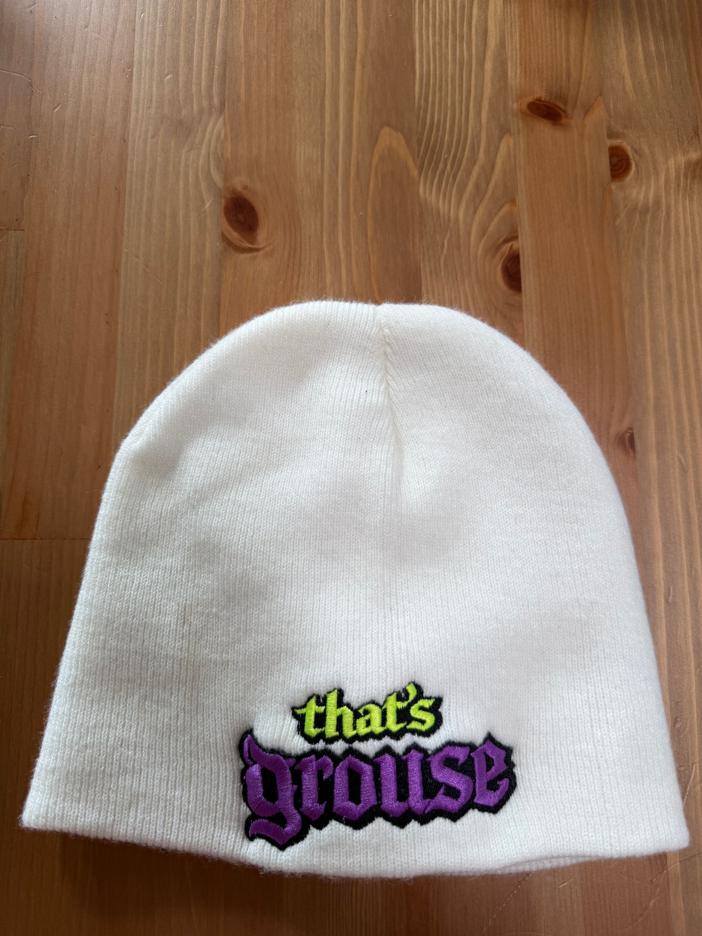 That's Grouse White Beanie